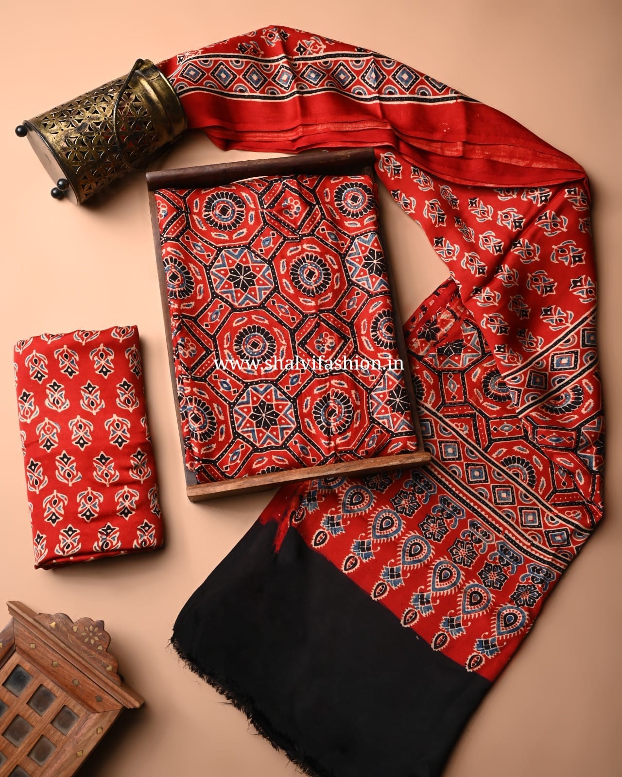 Shop unstitched ajrak print suit sets online (MOD37)
