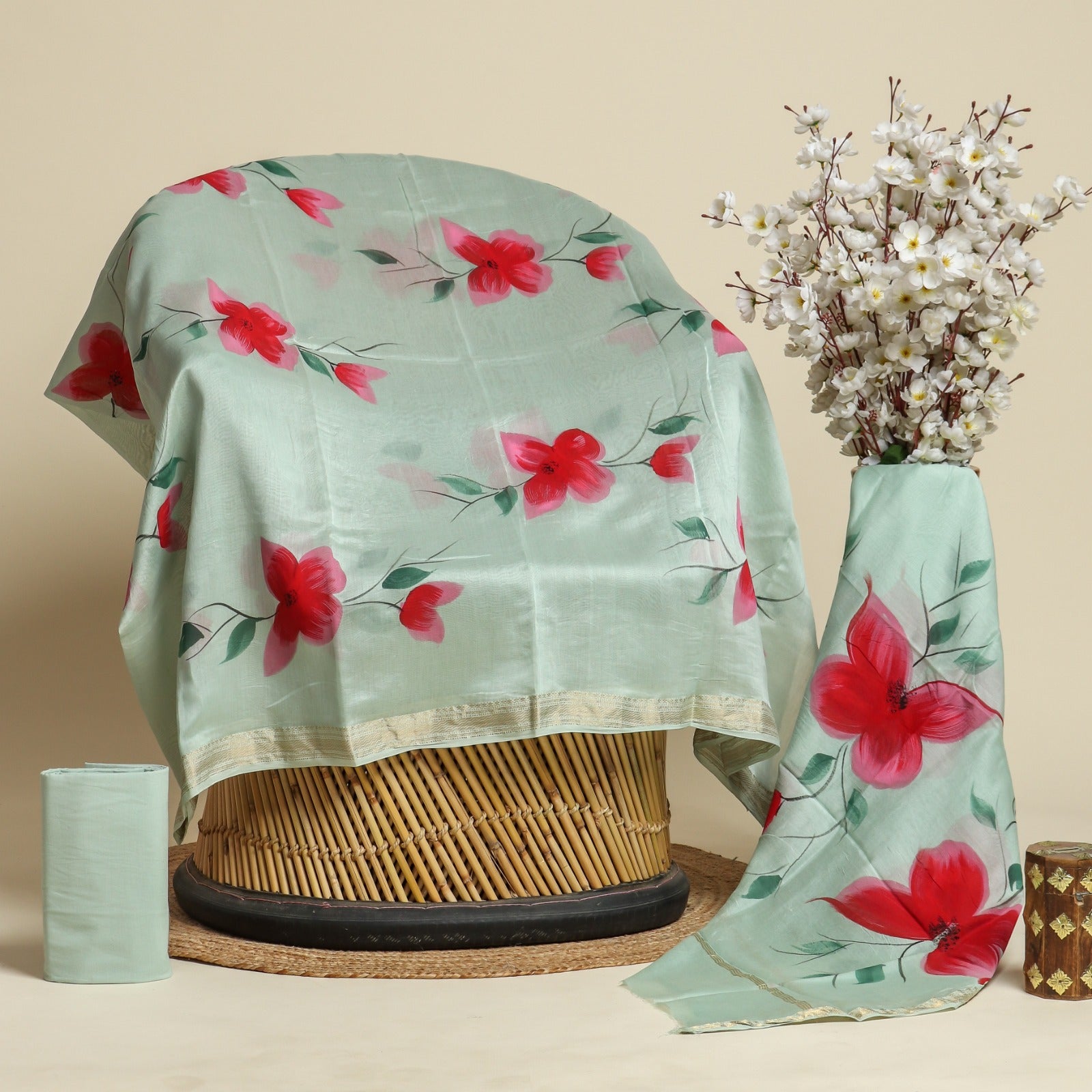 Shop hand painted maheshwari silk suits in jaipur (MSL129)