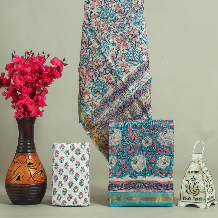 Shop block printed maheshwari silk suits (MSL523)