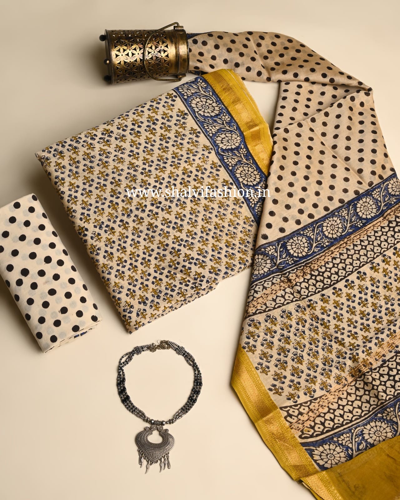 Shop hand block print maheshwari silk suits online (MSL626)