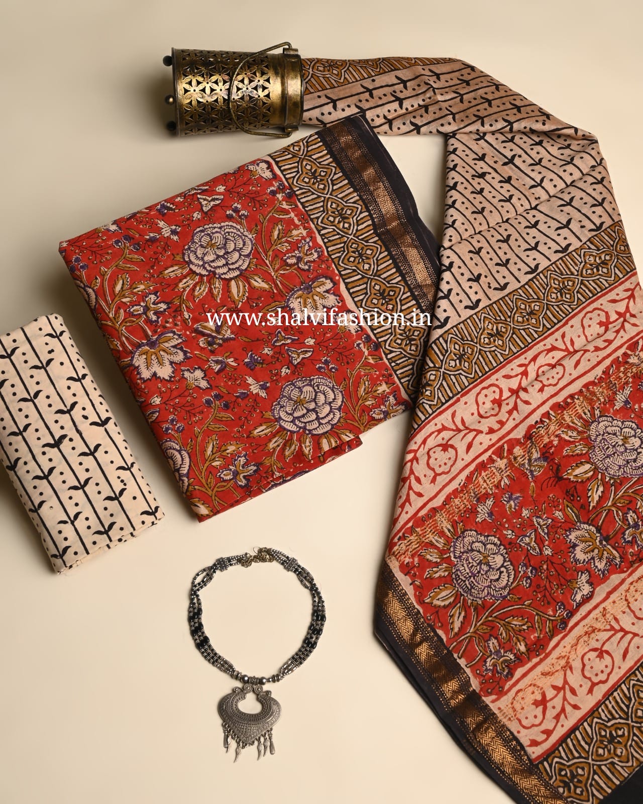 Shop block printed maheshwari silk suits online shopping (MSL631)