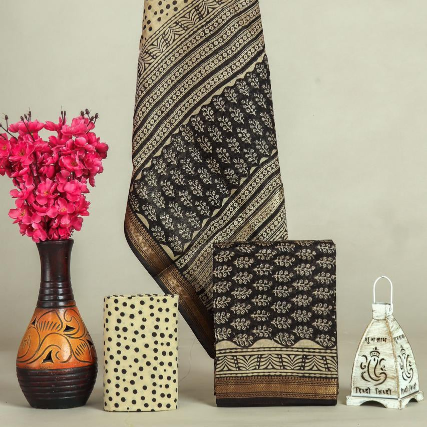 Shop block printed maheshwari silk suits (MSL637)