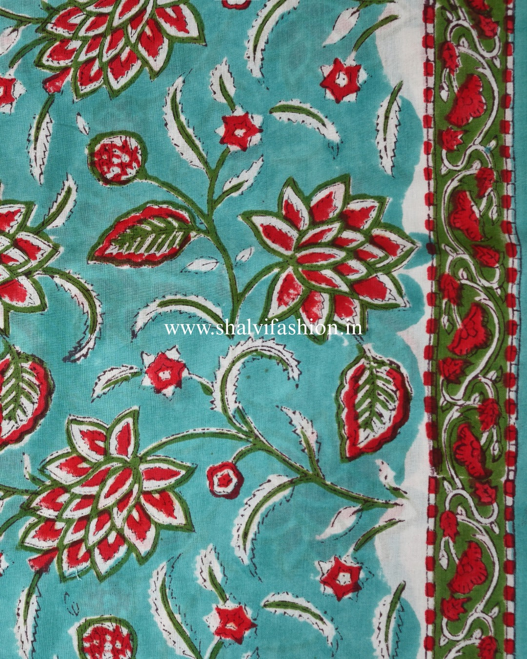 Shop unstitched block print cotton suits with mulmul dupatta (PRMUL586)