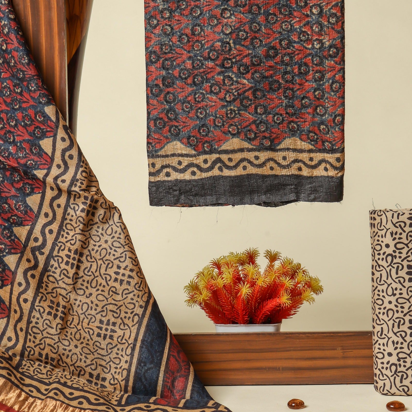 Shop jaipuri print tussar silk suits online shopping (TUS20)