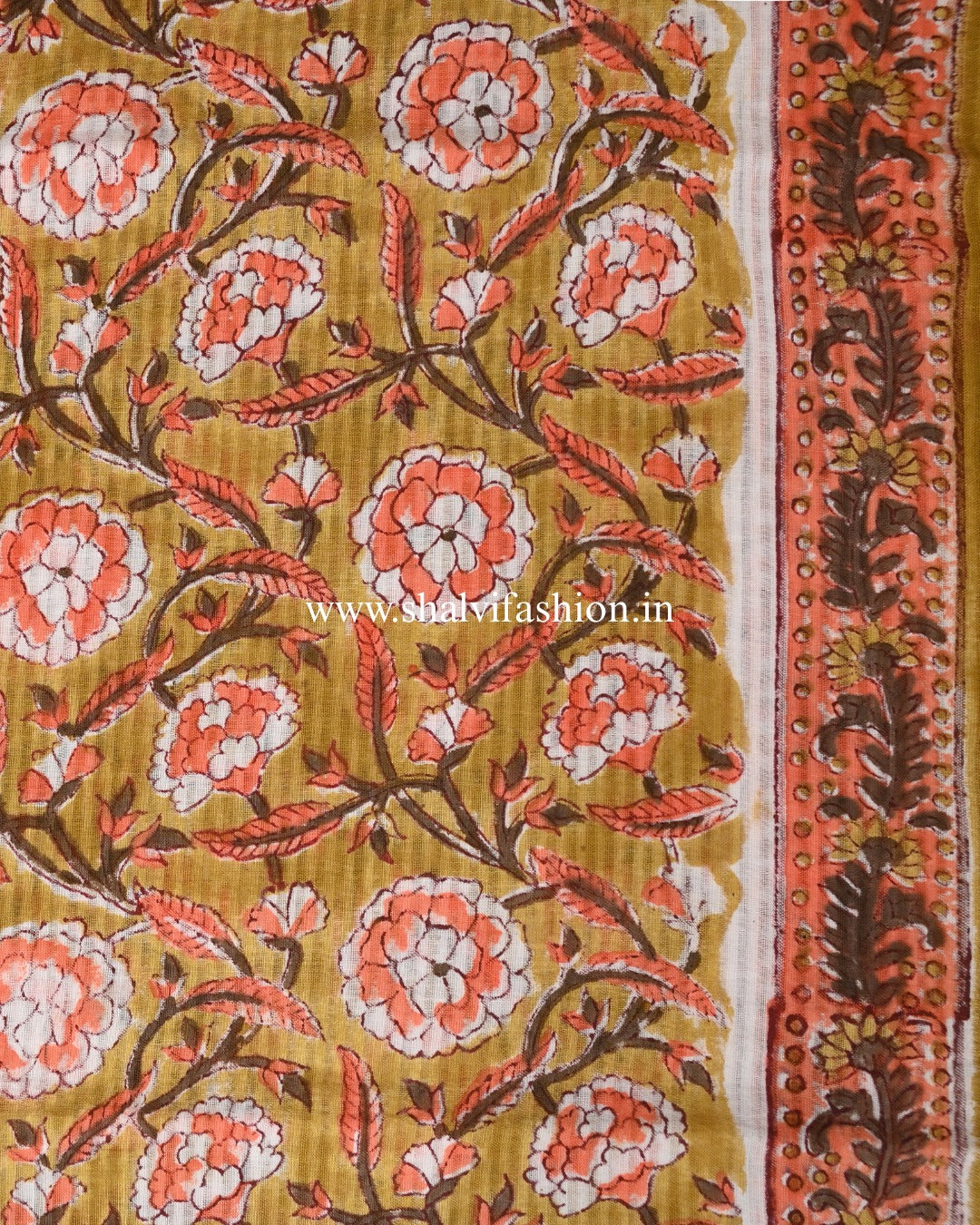 Shop jaipuri print cotton suits with chiffon dupatta online (PCHF646)