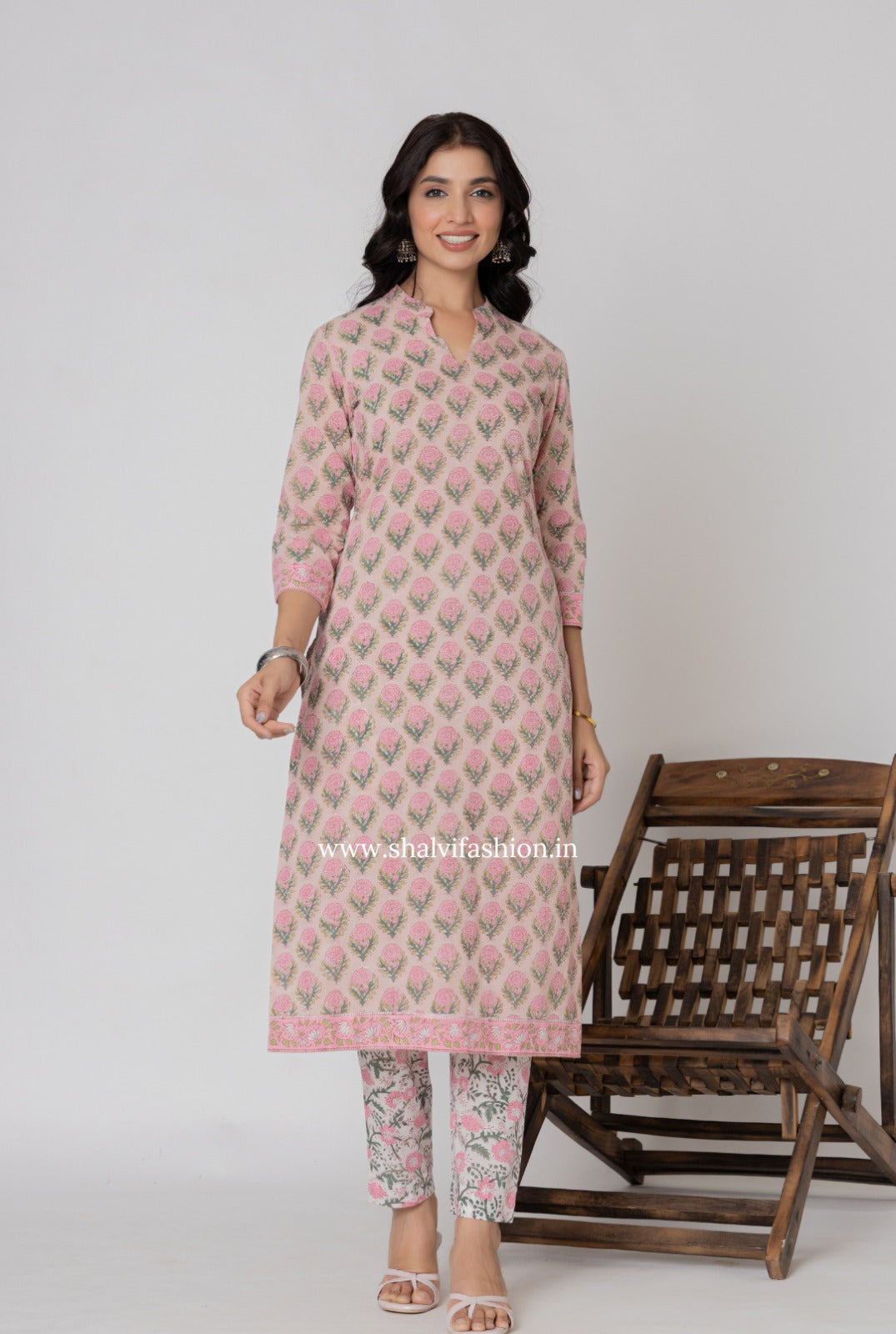 Shop jaipuri printed cotton suits with kota doria dupatta (CSS286)