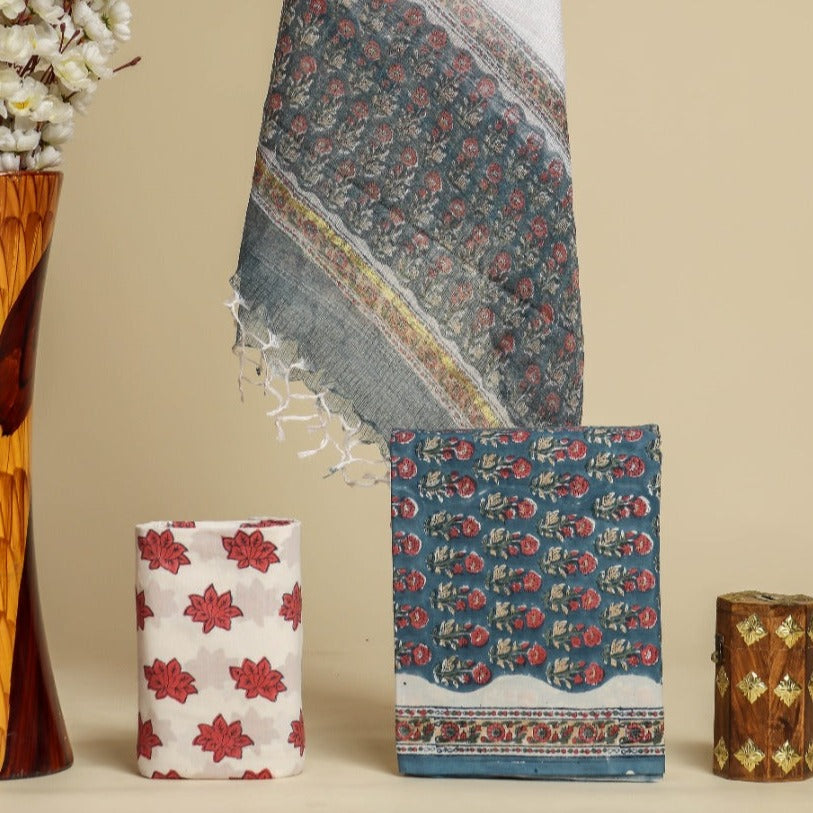 Shalvi Fashion's Classic Kota Doria Dupatta Cotton suit sets (3CKD54) - ShalviFashion
