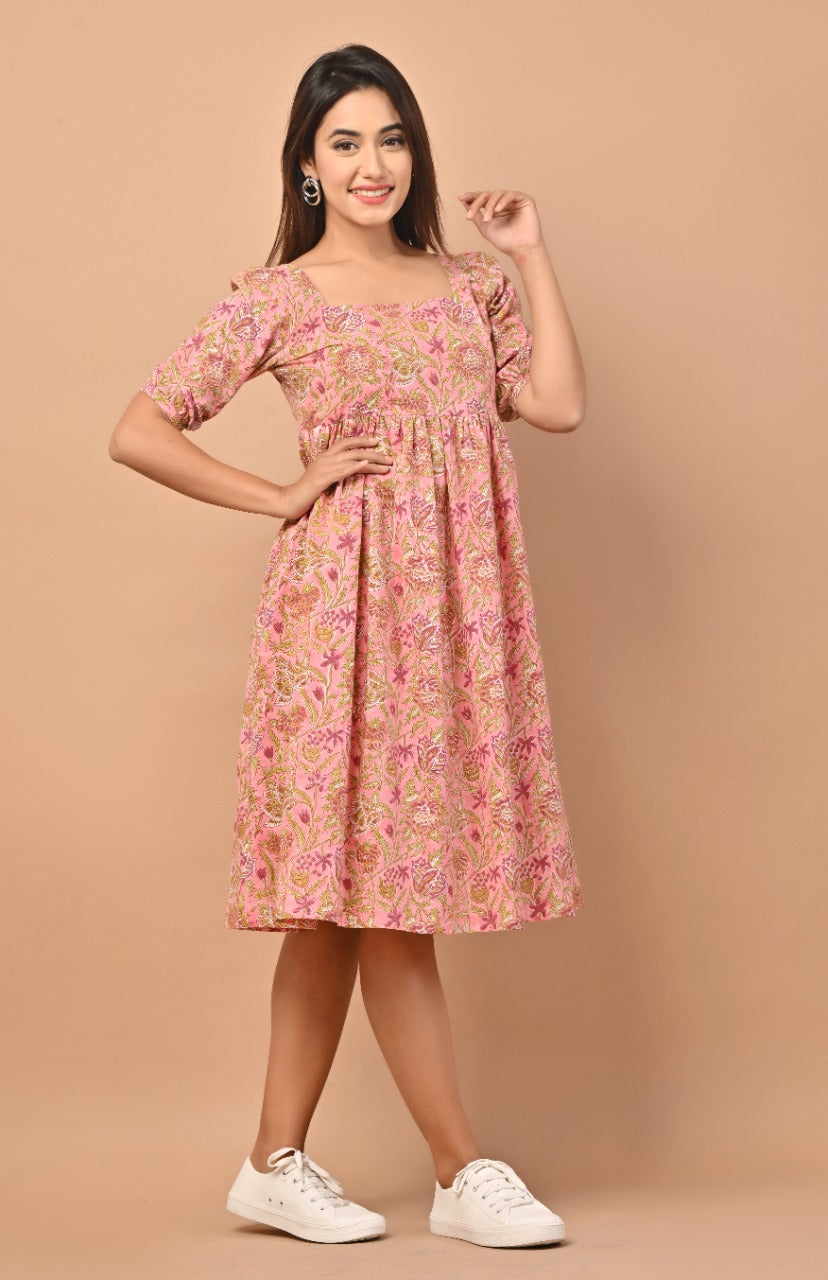 Shop jaipuri print cotton dress online (CDR05)