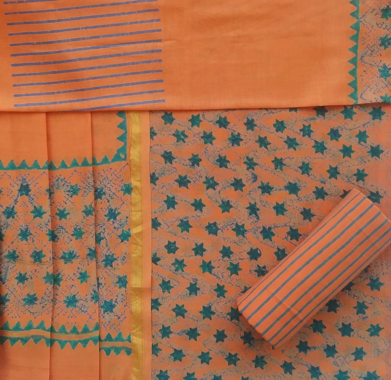 Premium Chanderi Dress Material with Chanderi Silk Dupatta (CHA283) - ShalviFashion