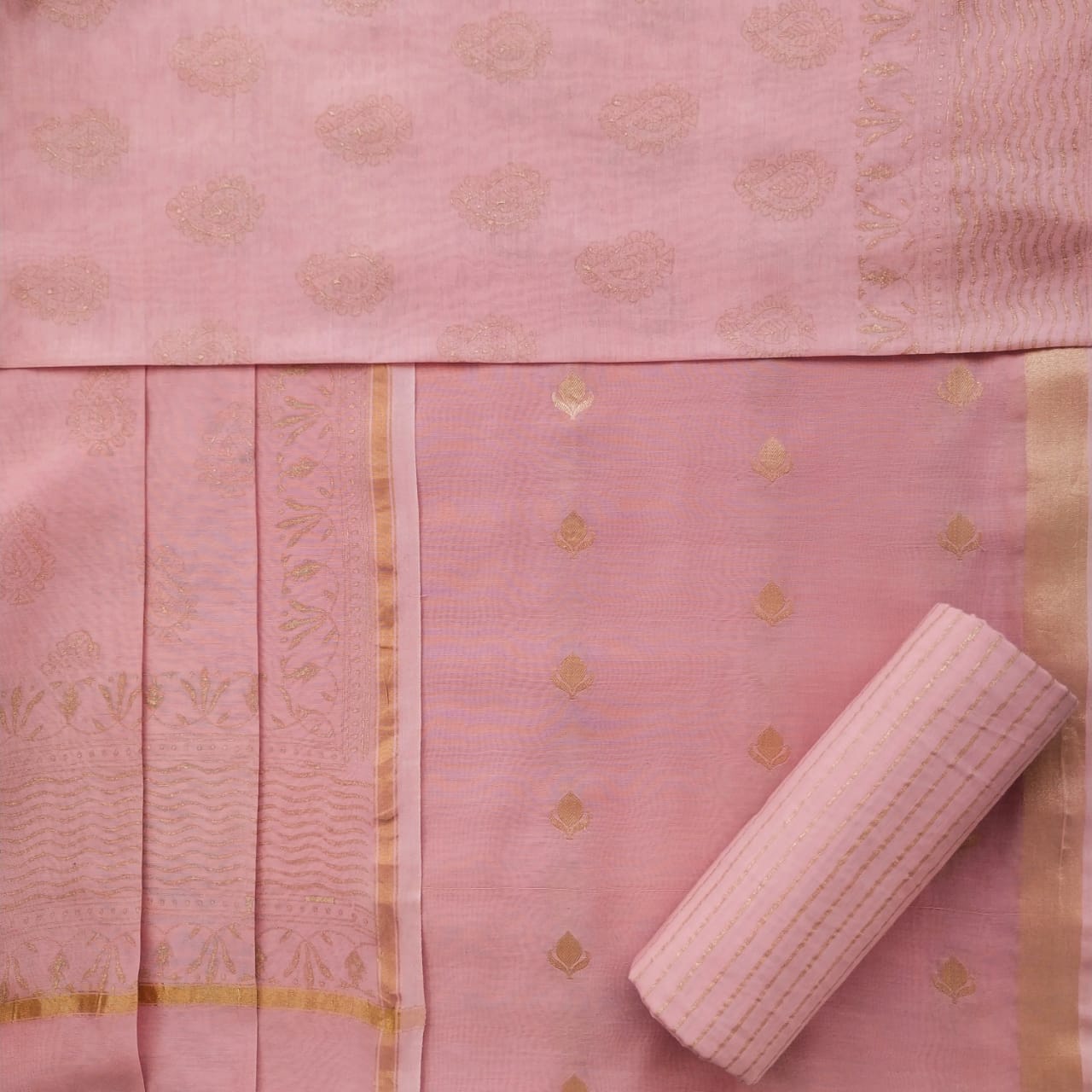 shop unstitched chanderi silk suit sets online (CHA43)