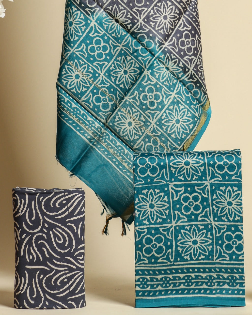 Shop chanderi silk suit sets in jaipur (CHA621)