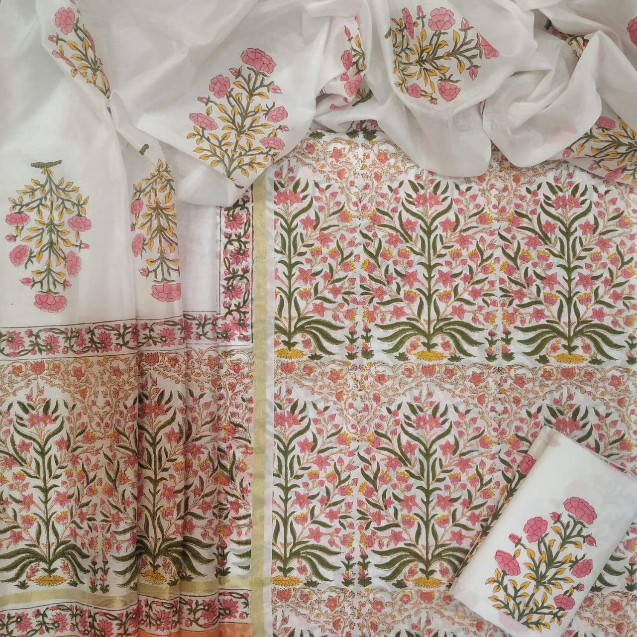 Classic Cotton Suits with Premium Chanderi Silk Dupatta (CHD01) - ShalviFashion