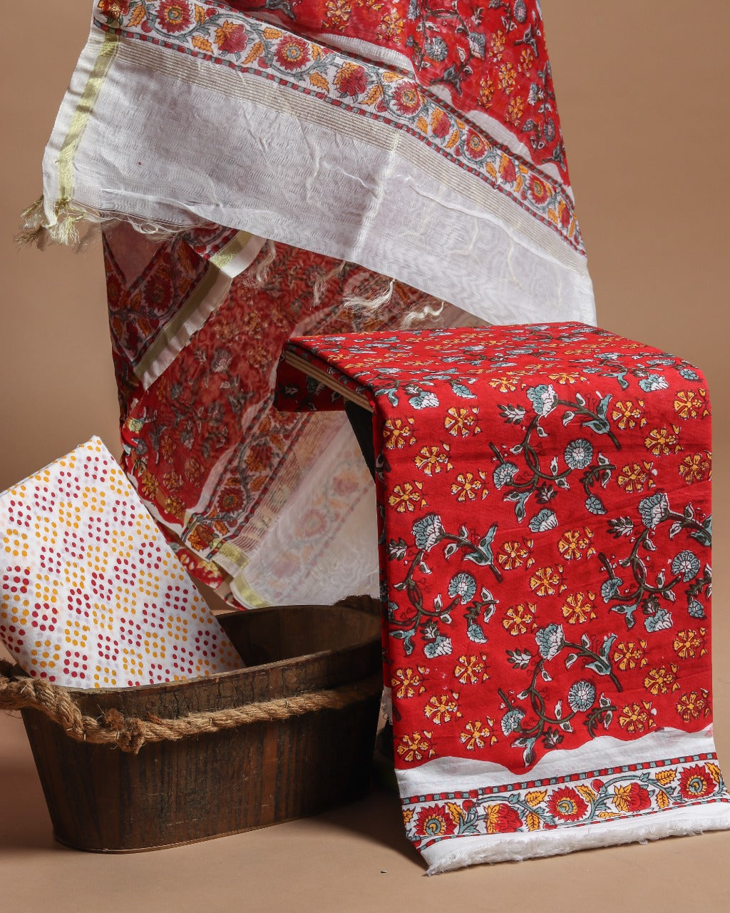 Traditional Hand Block Print Pure Cotton Suit with Premium Chanderi Silk Dupatta (CHD58)