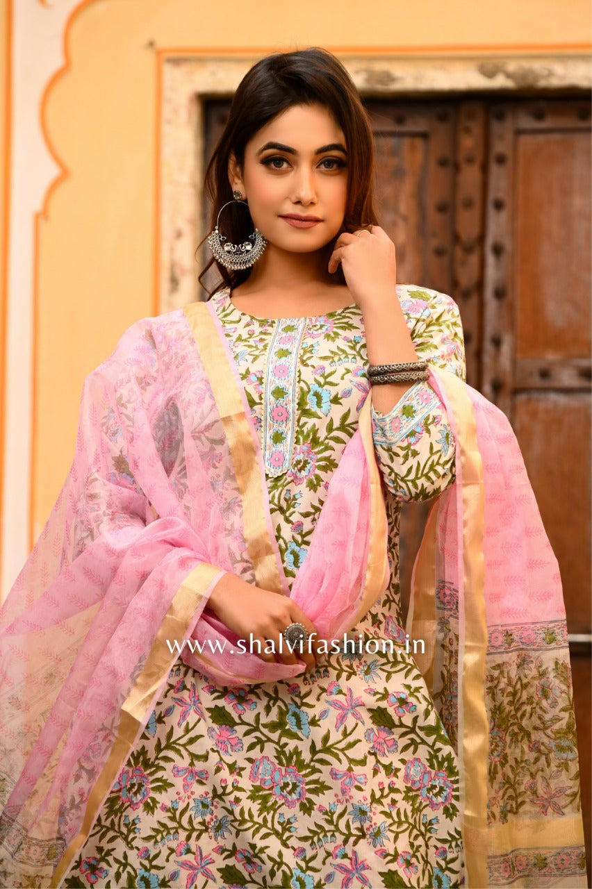 Shalvi's Hand Block Print pure Cotton Suit Set (CSS10)