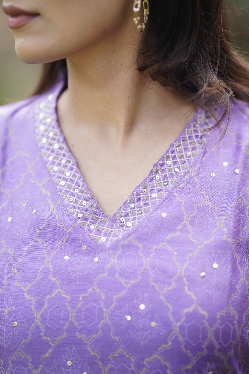 Noor Collection - Hand Work Chanderi Silk Suit Set (CSS57)