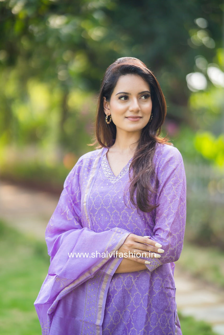 Shop chanderi silk suit sets online (CSS57)