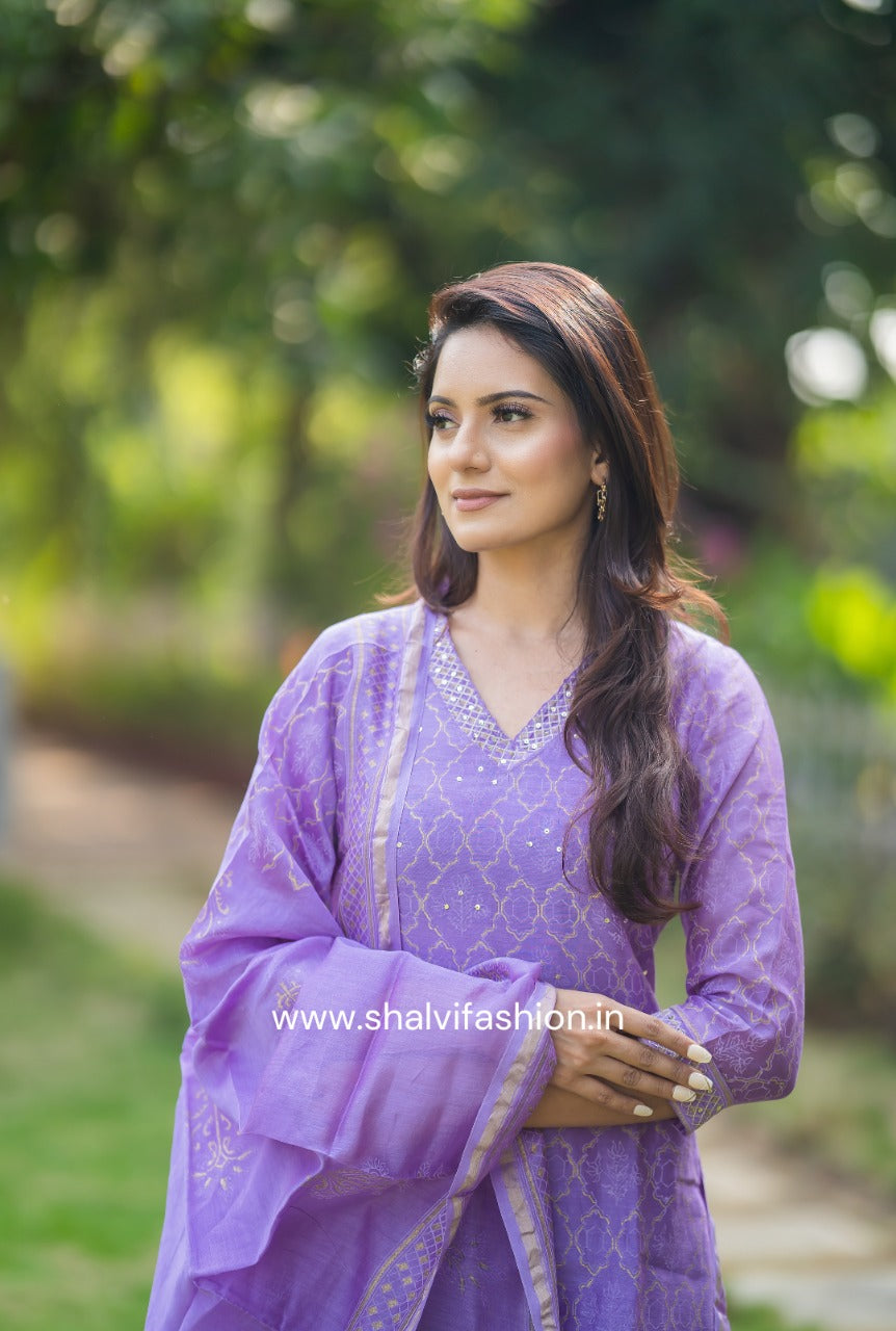 Shop chanderi silk suit sets online (CSS57)