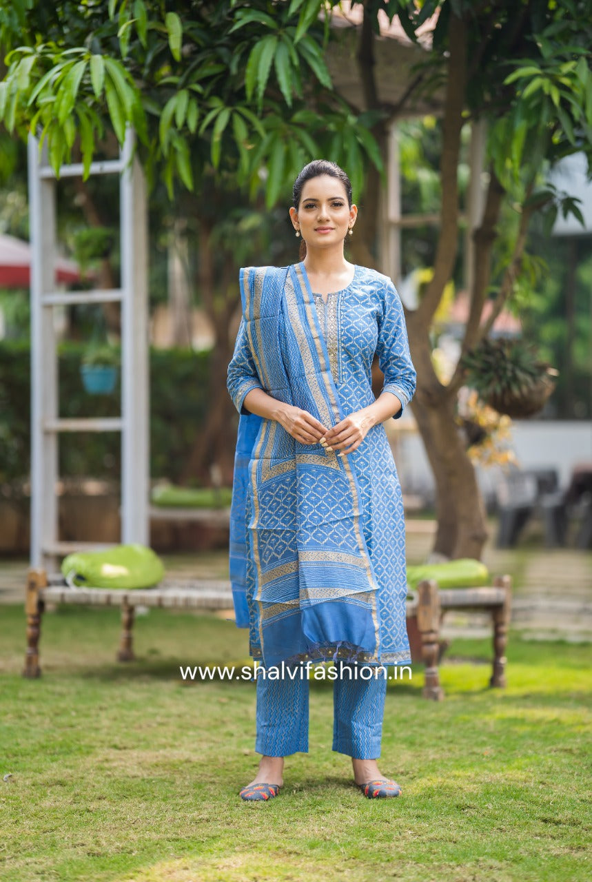 Shop zardosi work chanderi silk suits online (CSS59)