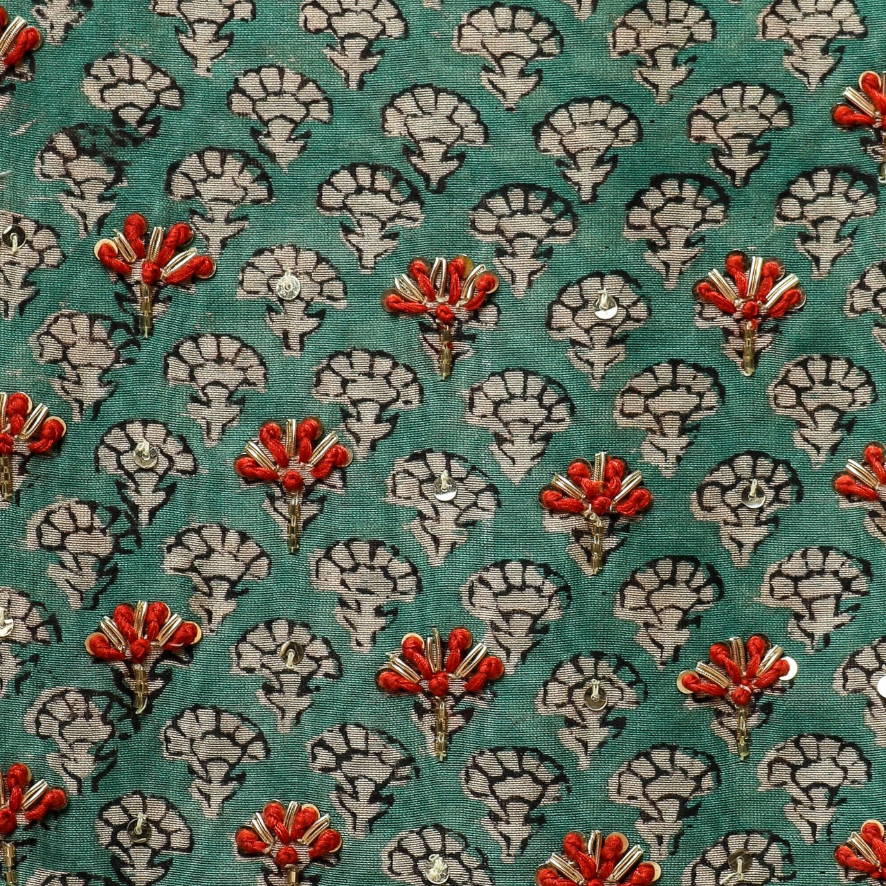 Shop hand work chanderi silk suit sets online shopping (GOTA283)