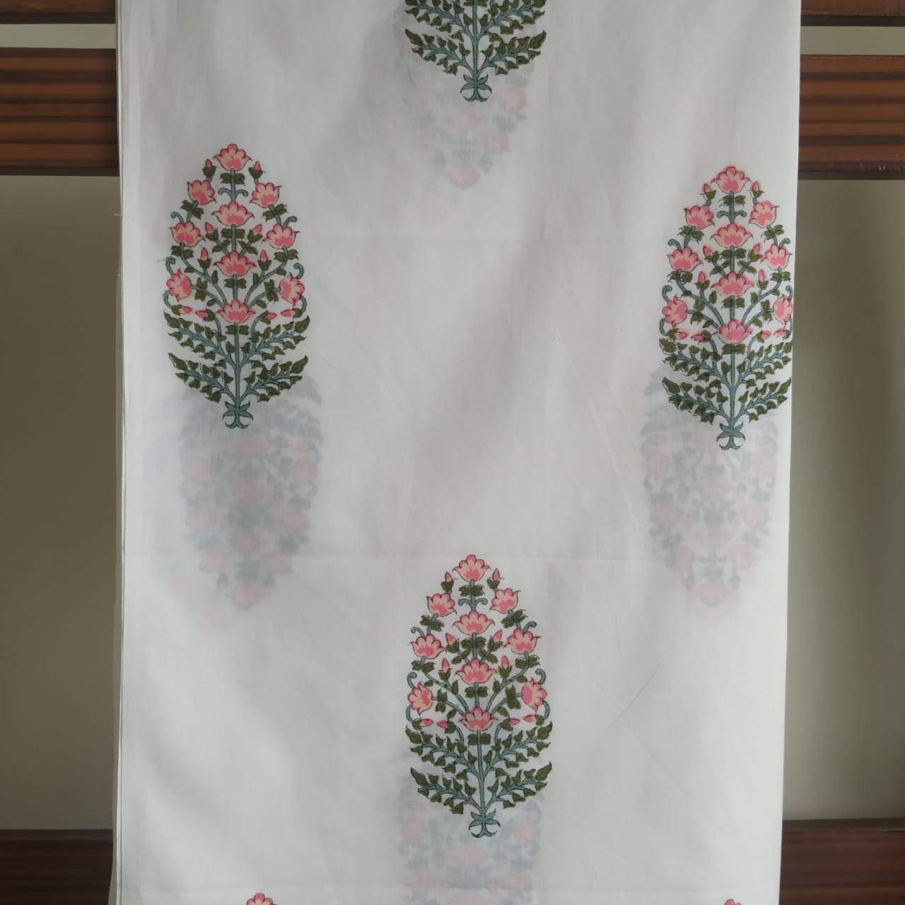 Shop Unstitched Hand Block Print Pure Cotton Suits with Chiffon Dupatta (PCHF96)