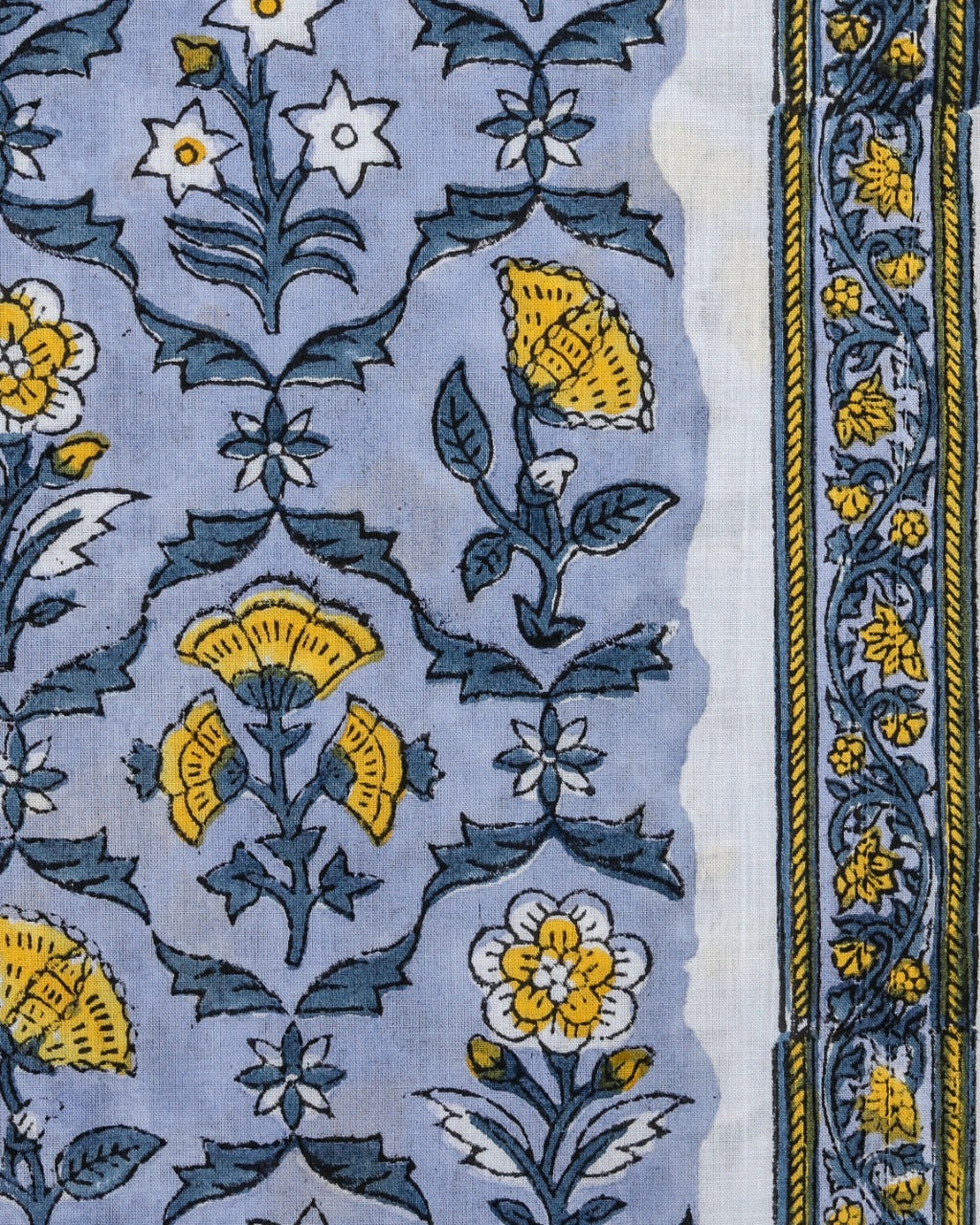 Shop Unstitched Hand Block Print Pure Cotton Suits with Mulmul Dupatta (PRMUL194)