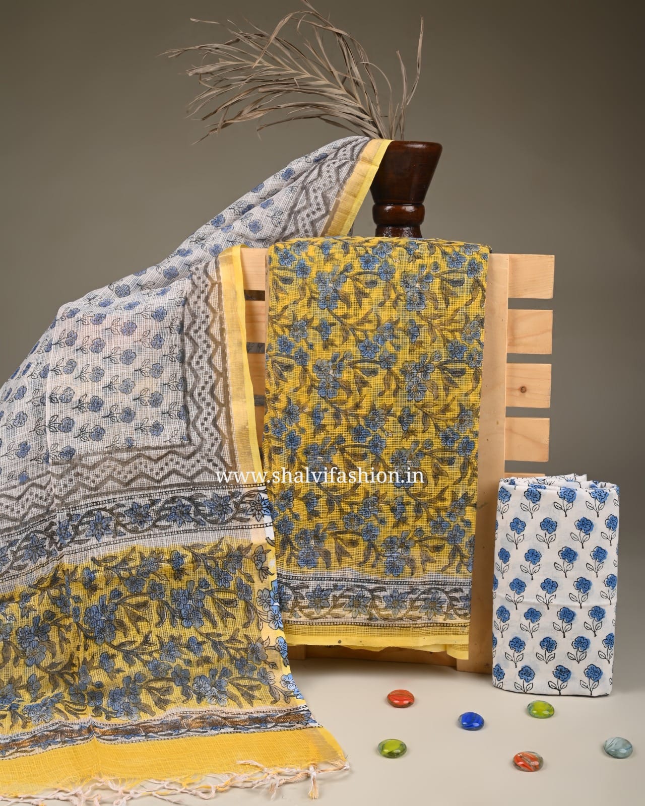 Shop jaipuri printed kota doria suits online (3KD231)