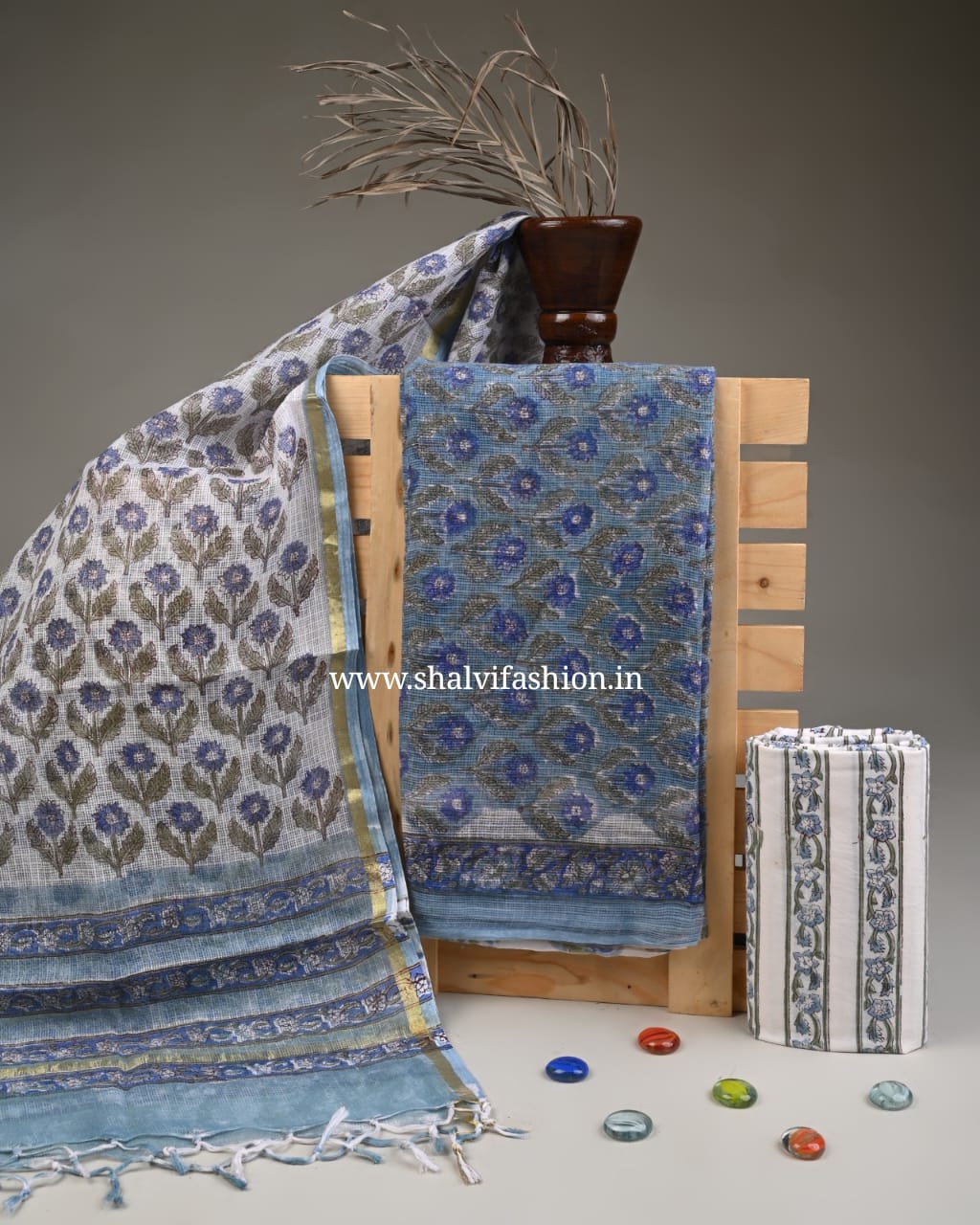 Shop sanganeri print kota doria suits (3KD238)