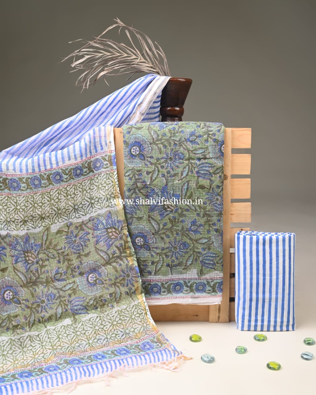 Shop hand block print kota doria suits (3KD281)