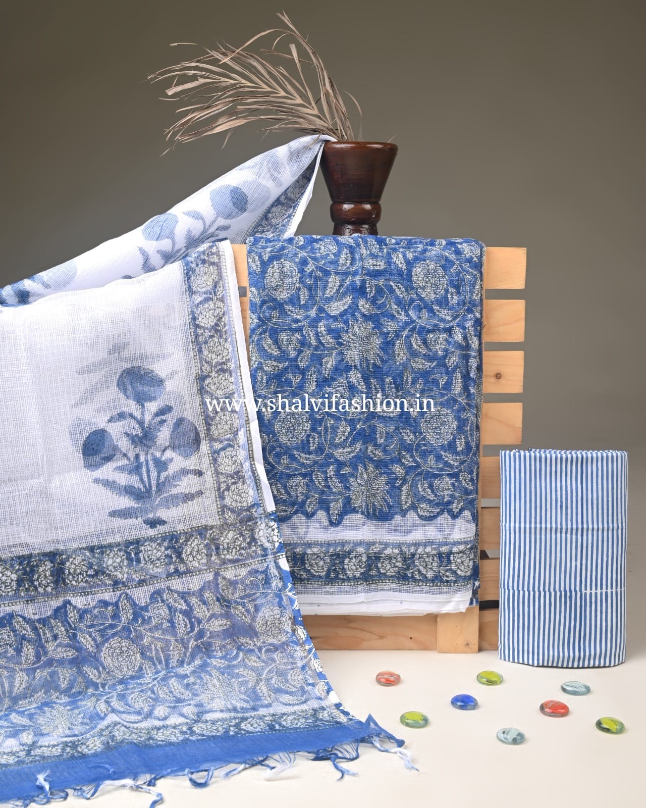 Shop hand block print kota doria suits online (3KD332)