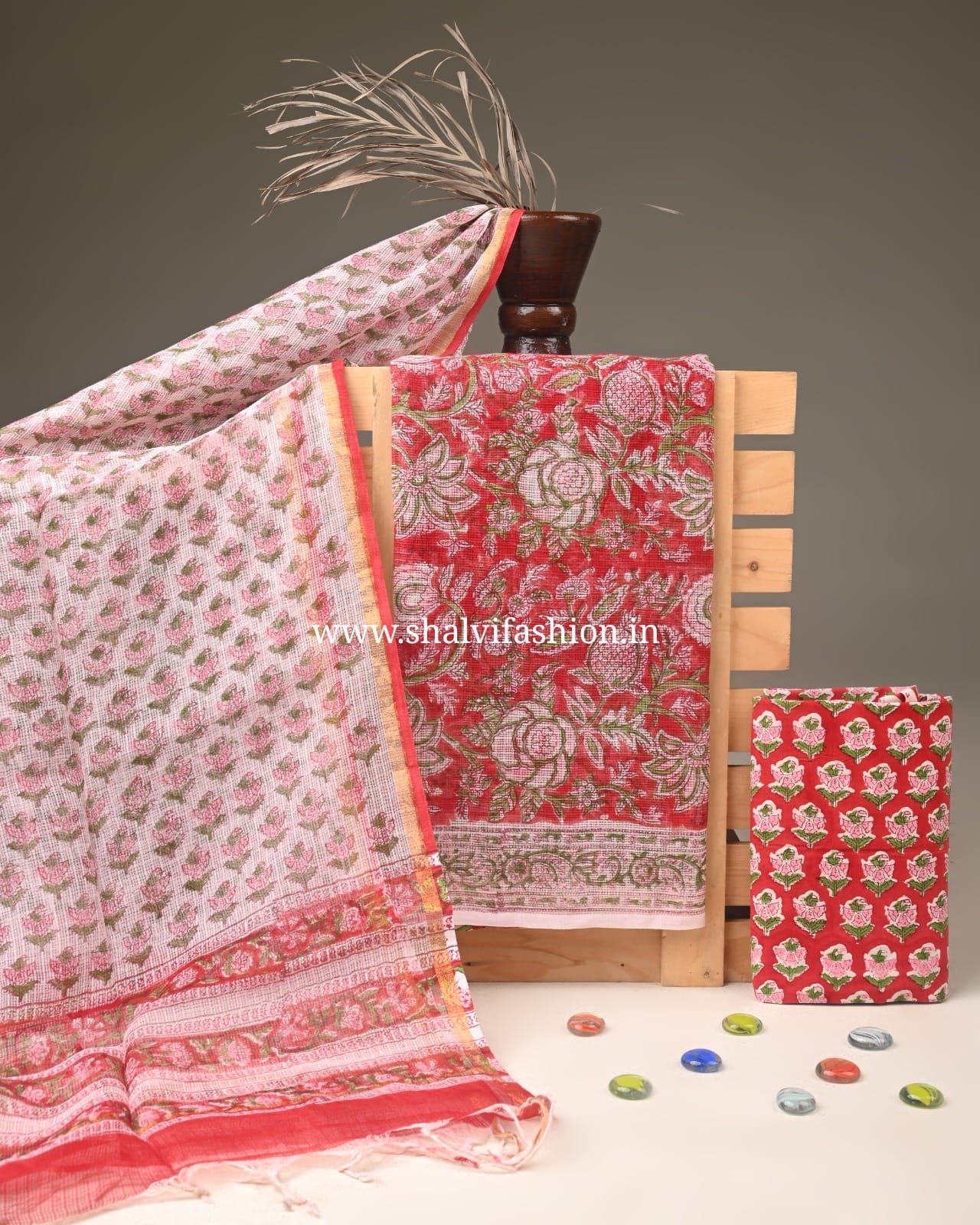 Shop jaipuri print kota doria suits online (3KD346)