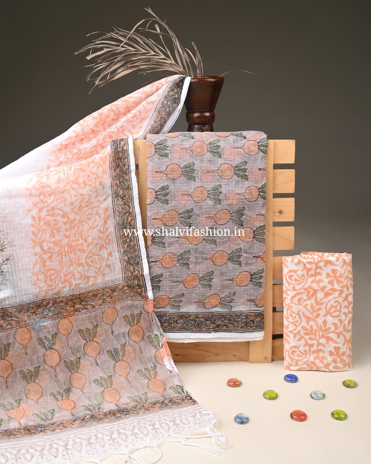Shop hand block print kota doria suits (3KD347)