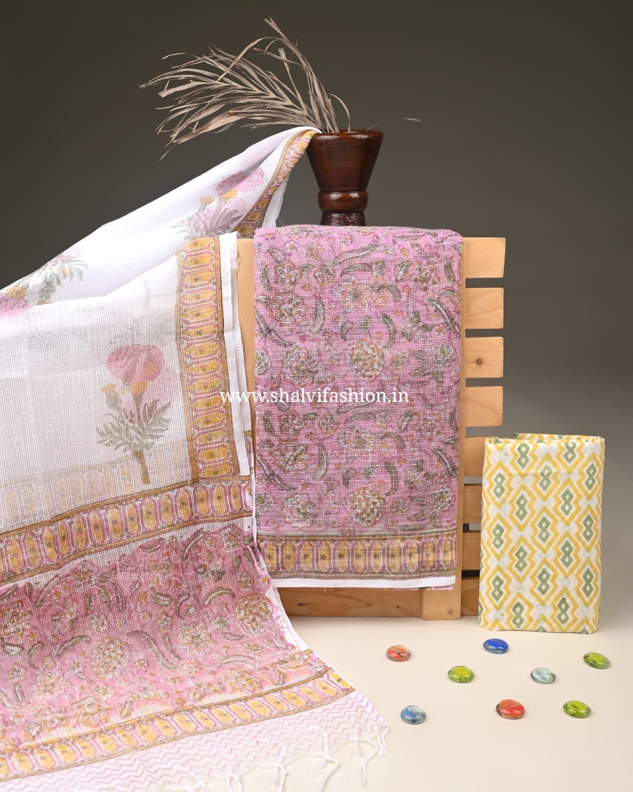 Shop unstitched block print kota suits online (3KD348)