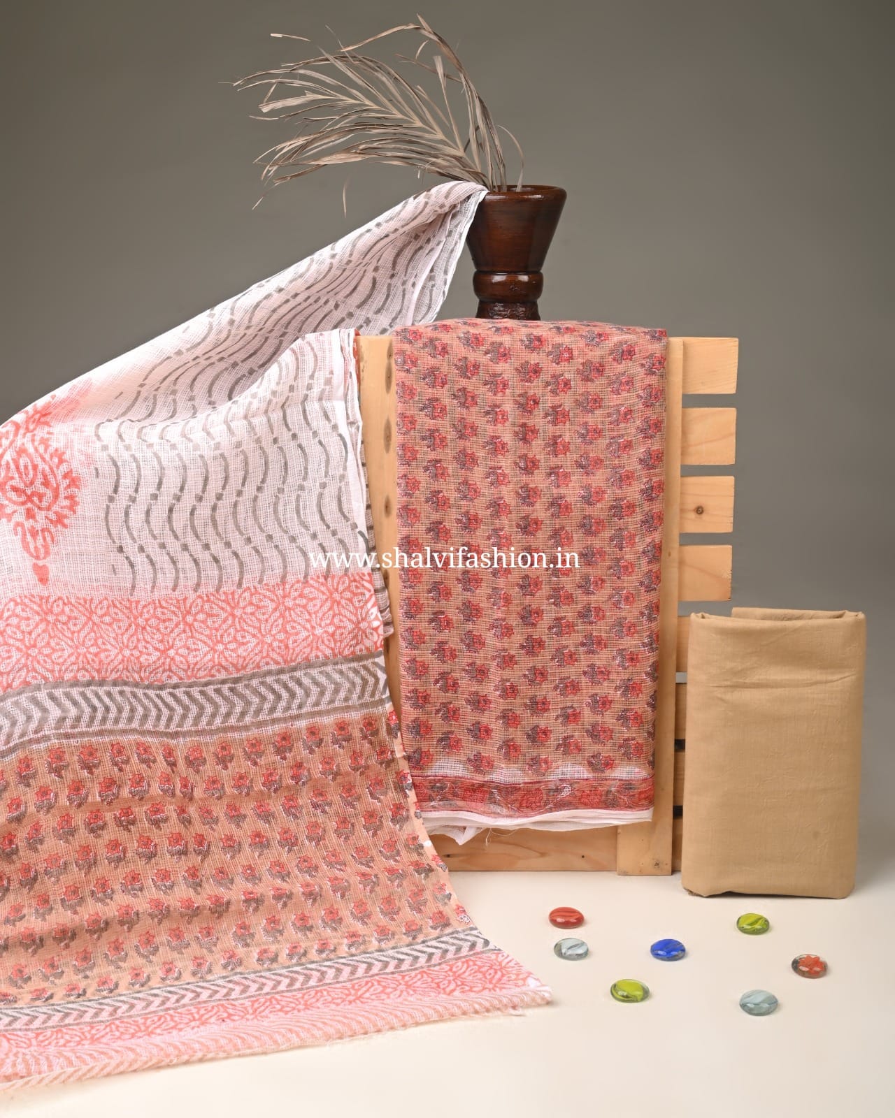 Shop block print kota doria suits online shopping (3KD363)