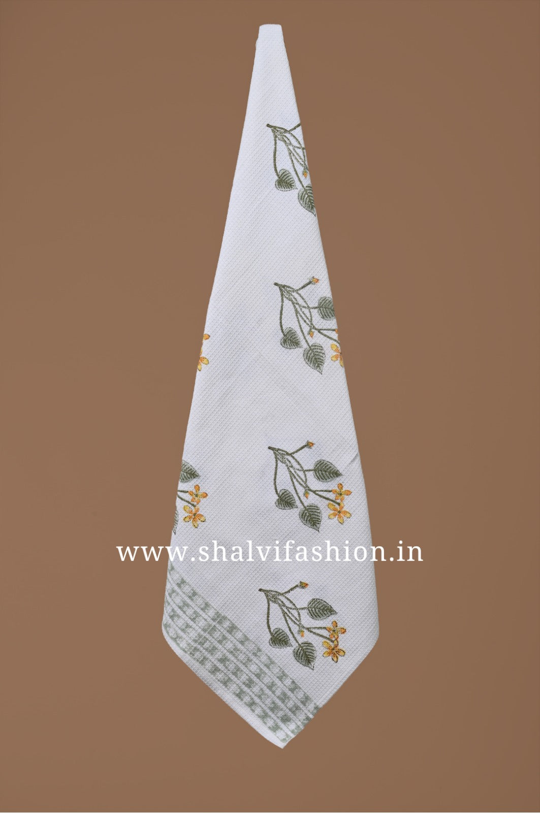 Shop traditional block printed waffle cotton bath linen sets (BLS08)