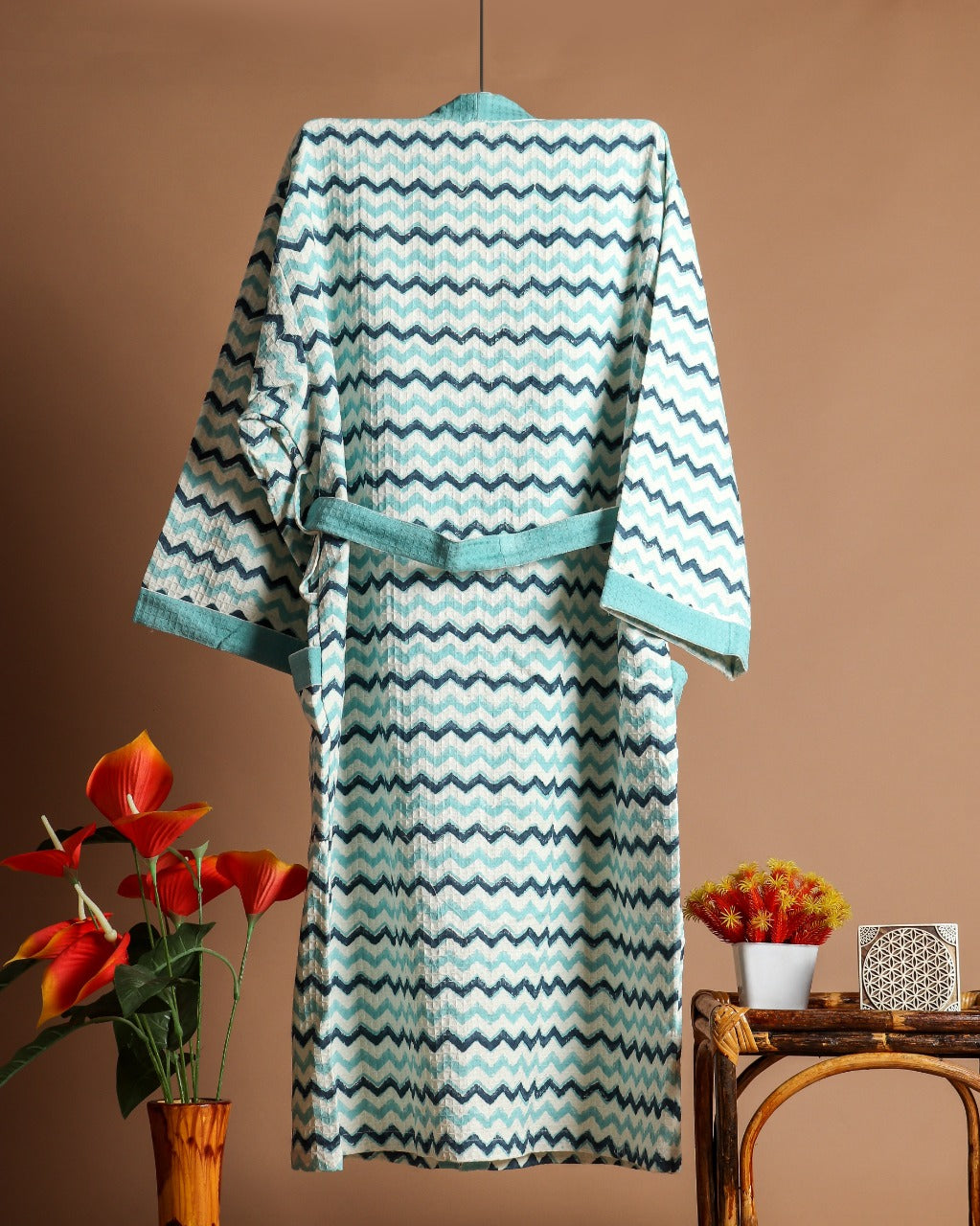 Shop hand block printed bathrobes online (BROB14)