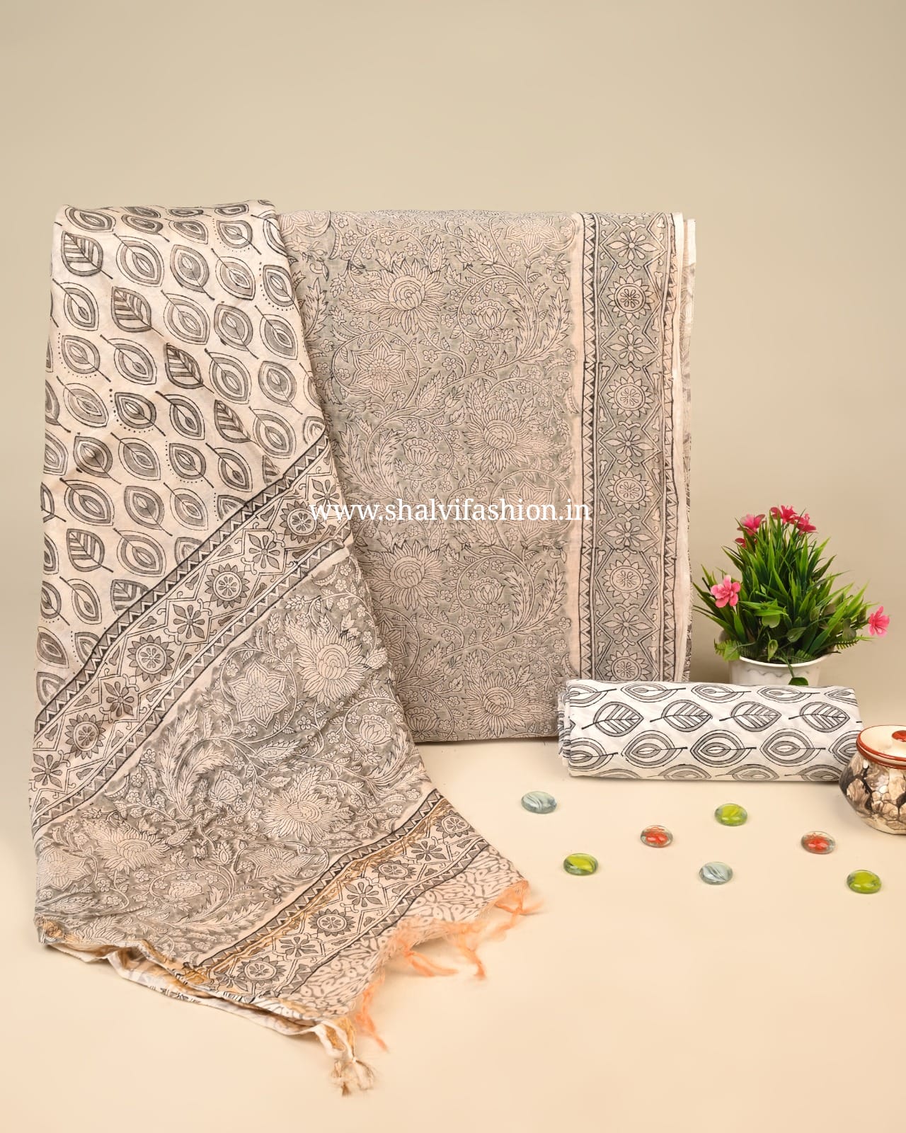 Shop unstitched chanderi silk suits in jaipur (CHA30)