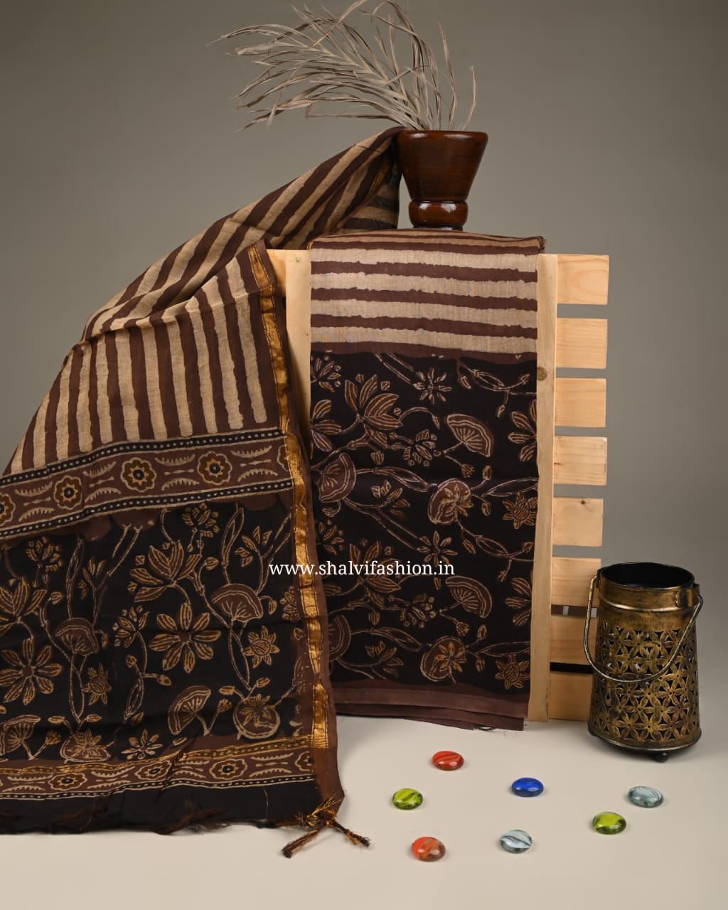 Shop ajrak printed chanderi silk two piece sets (CHA866)