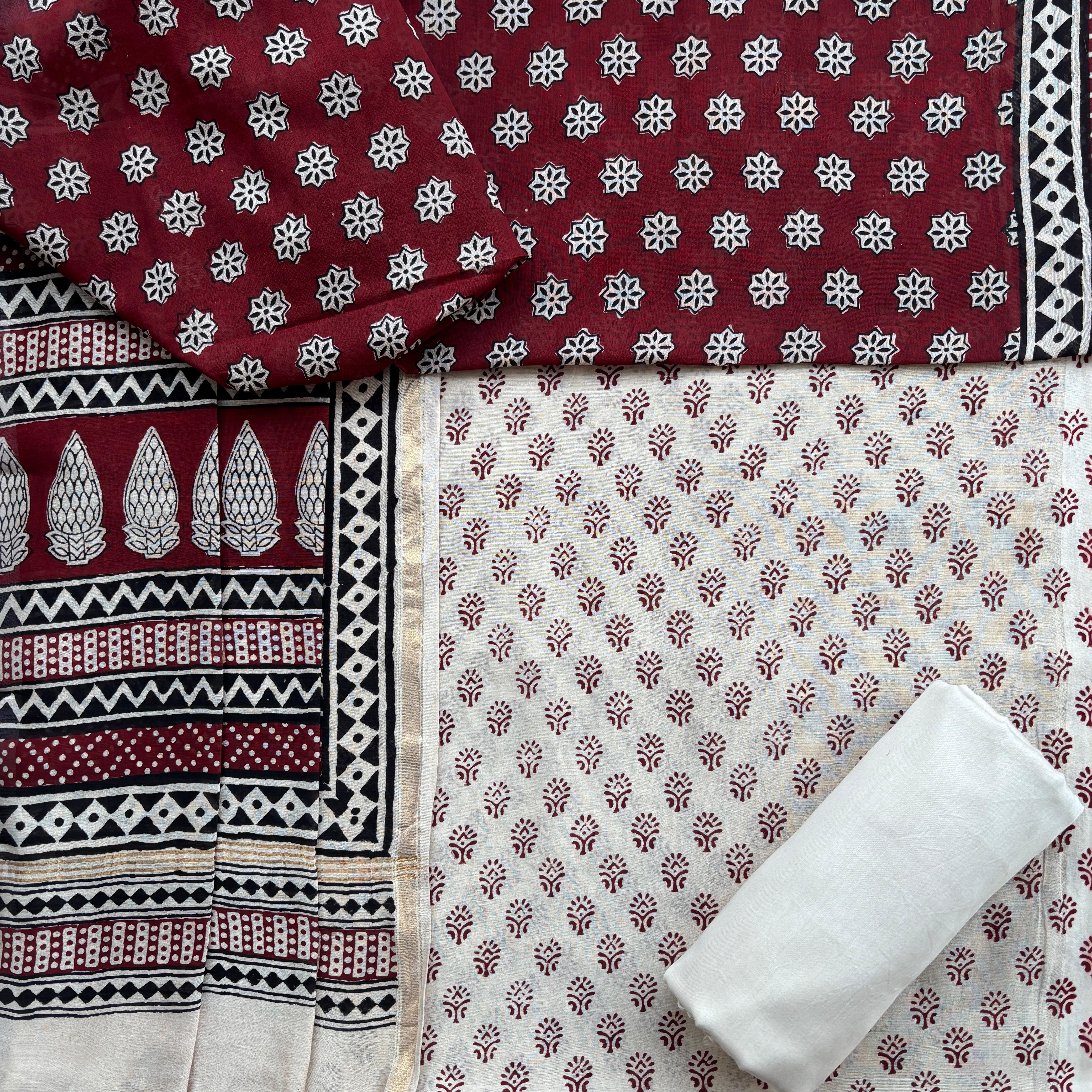 Shop bagh printed chanderi suits online shopping (CHA970)