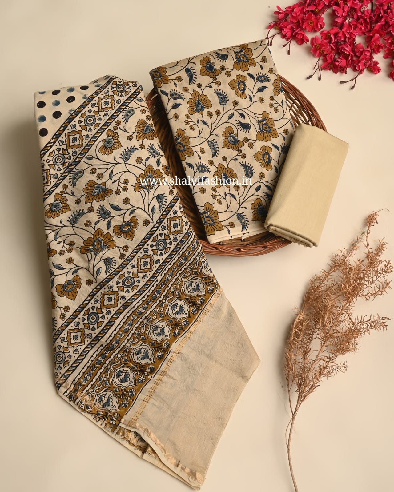 Shop ajrak printed chanderi silk suits online shopping (CHA995)