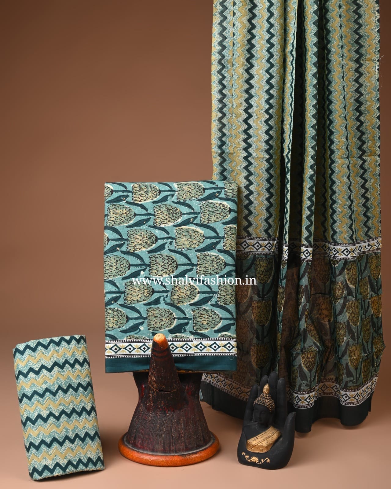 Shop unstitched screen print cotton suits in jaipur (COT111)