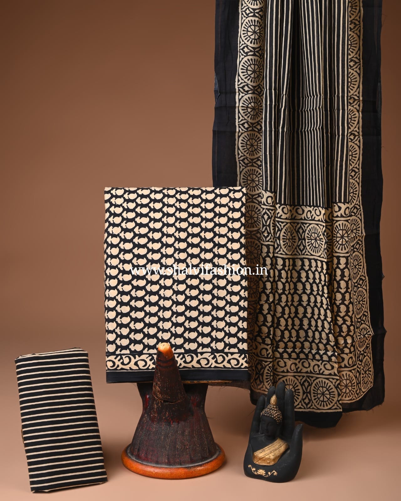 Shop screen print cotton suits with mulmul duptta in jaipur (COT98)