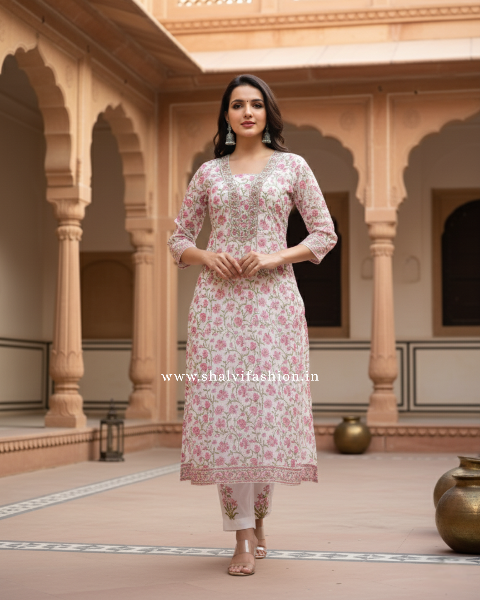 Shalvi's Hand Block Print Kota Doria Suit Set (CSS103)
