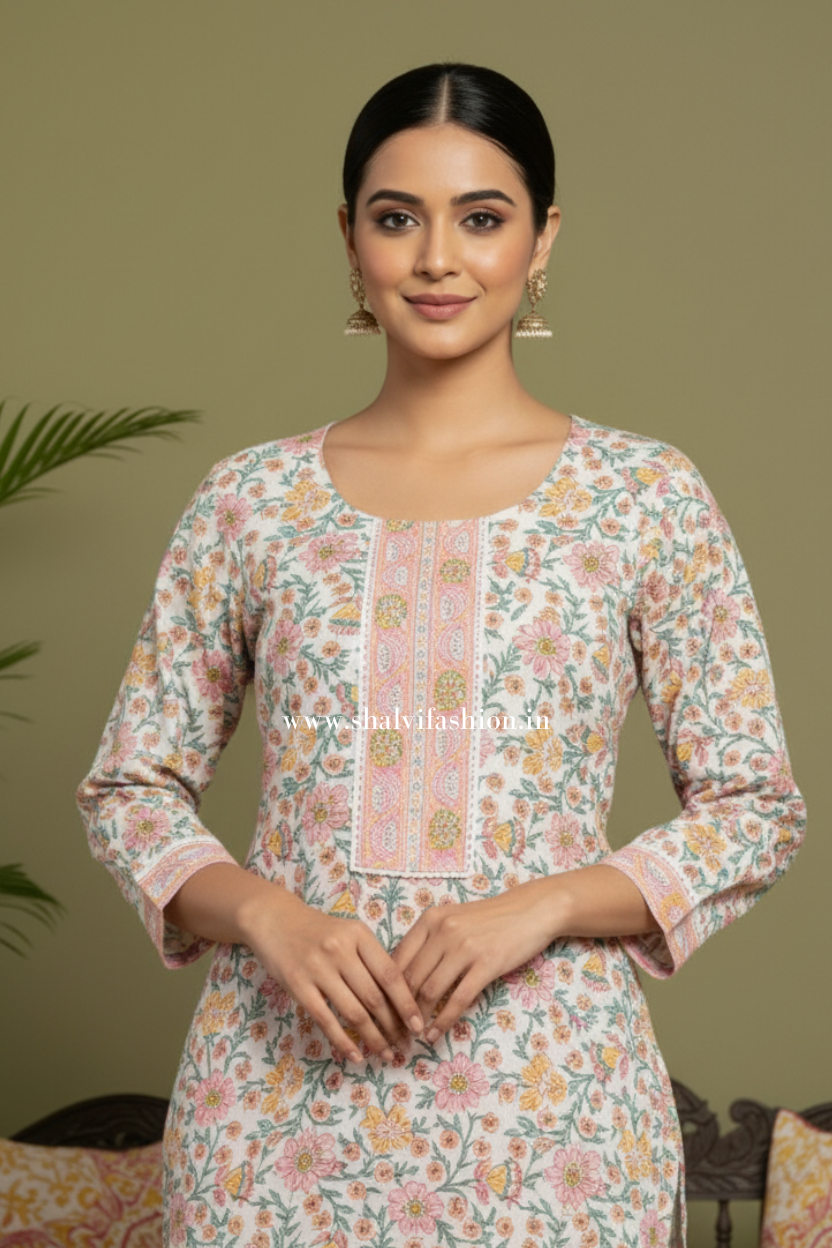 Shop block printed cotton kurties in jaipur (CSS237)