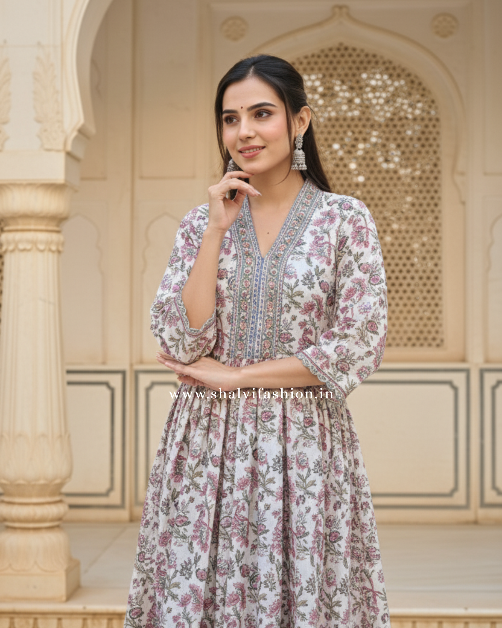 Shop hand block print chanderi silk suits in jaipur (CSS264)