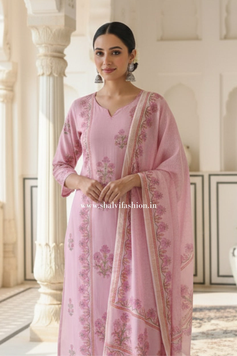 Shop hand block printed chanderi silk suits (CSS301)