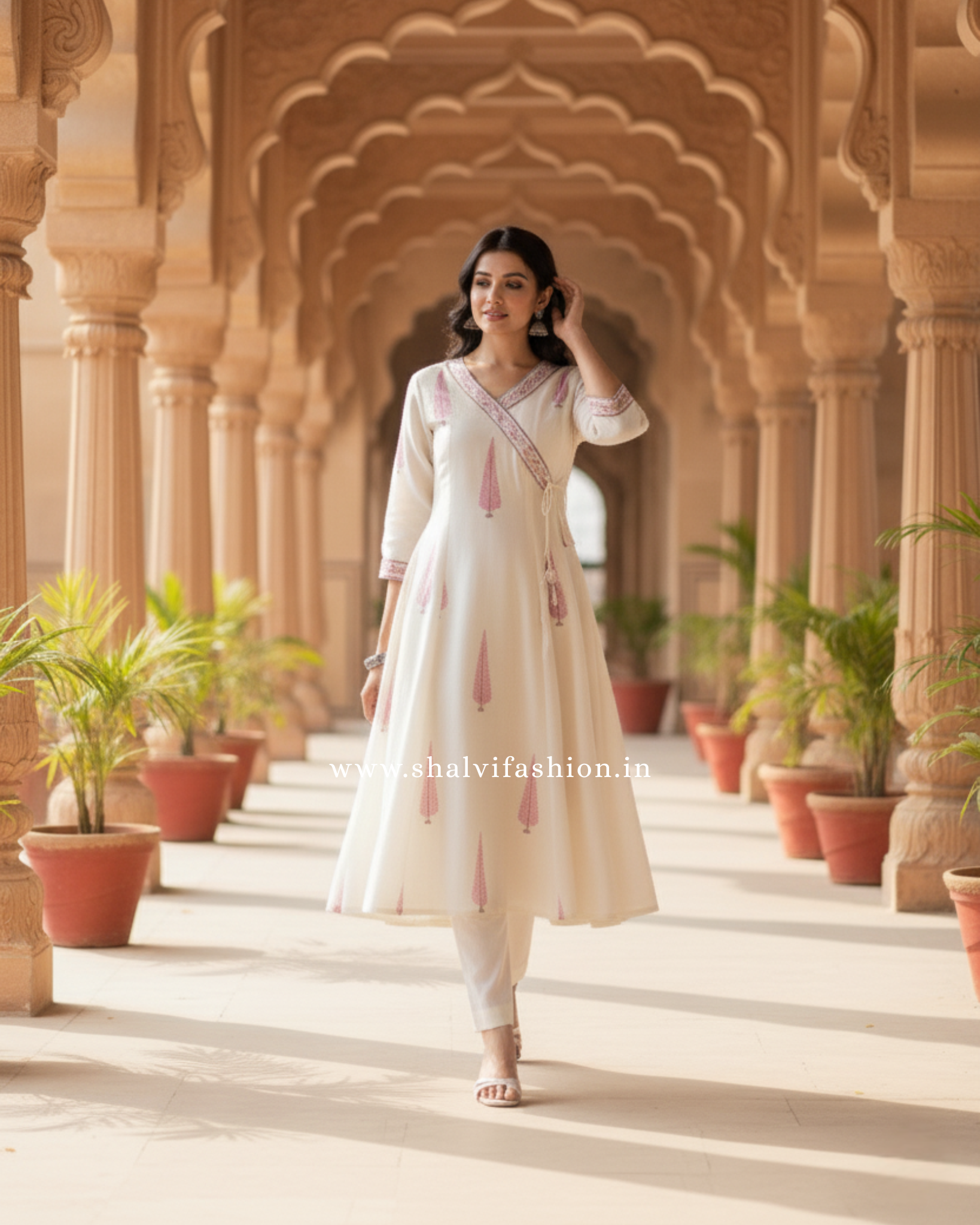 Shop block printed pure chanderi silk suits (CSS347)