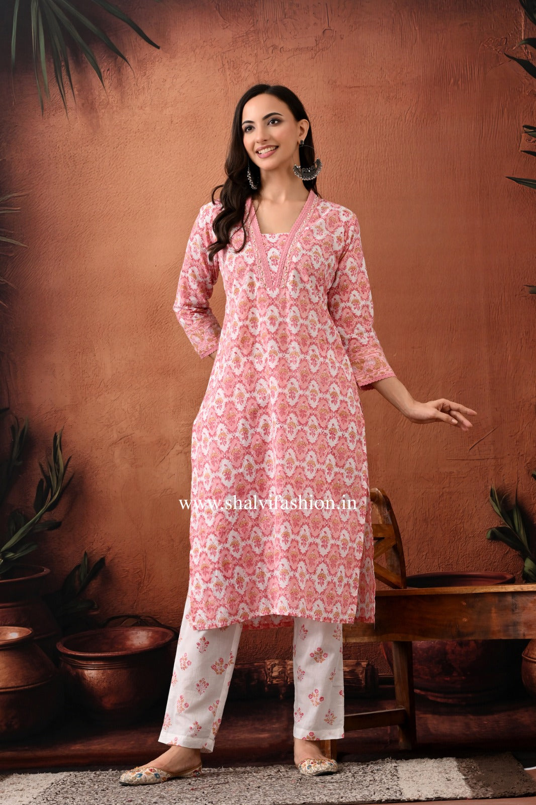 Shop jaipuri print cotton suits with kota dupatta (CSS384)