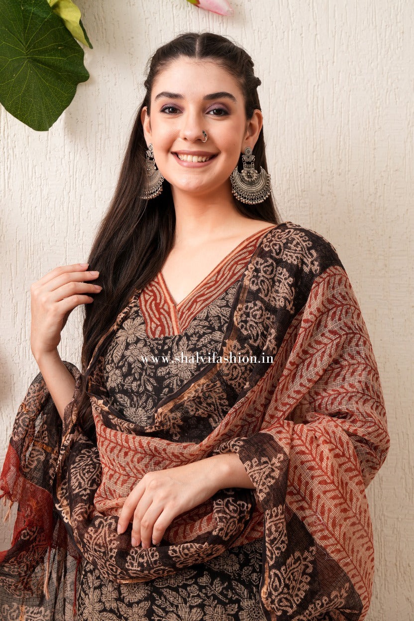 Shop block print kota doria suits online shopping (CSS398)