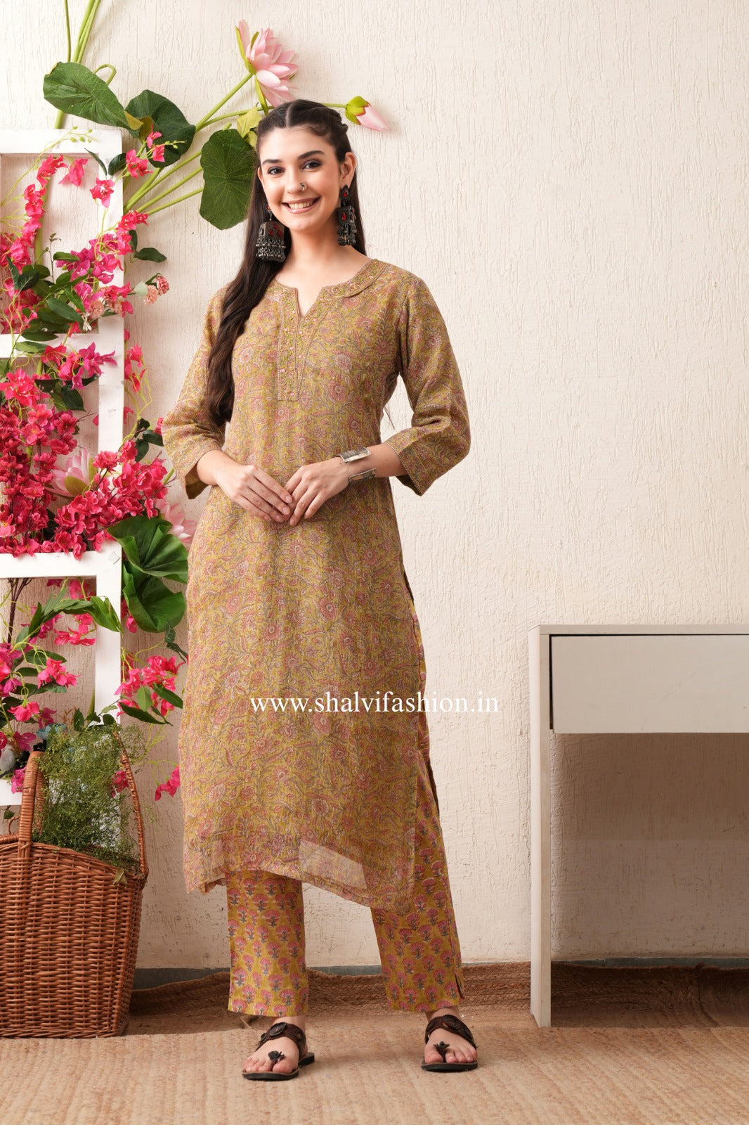 Shop sanganeri print kota doria stitched suits (CSS400)