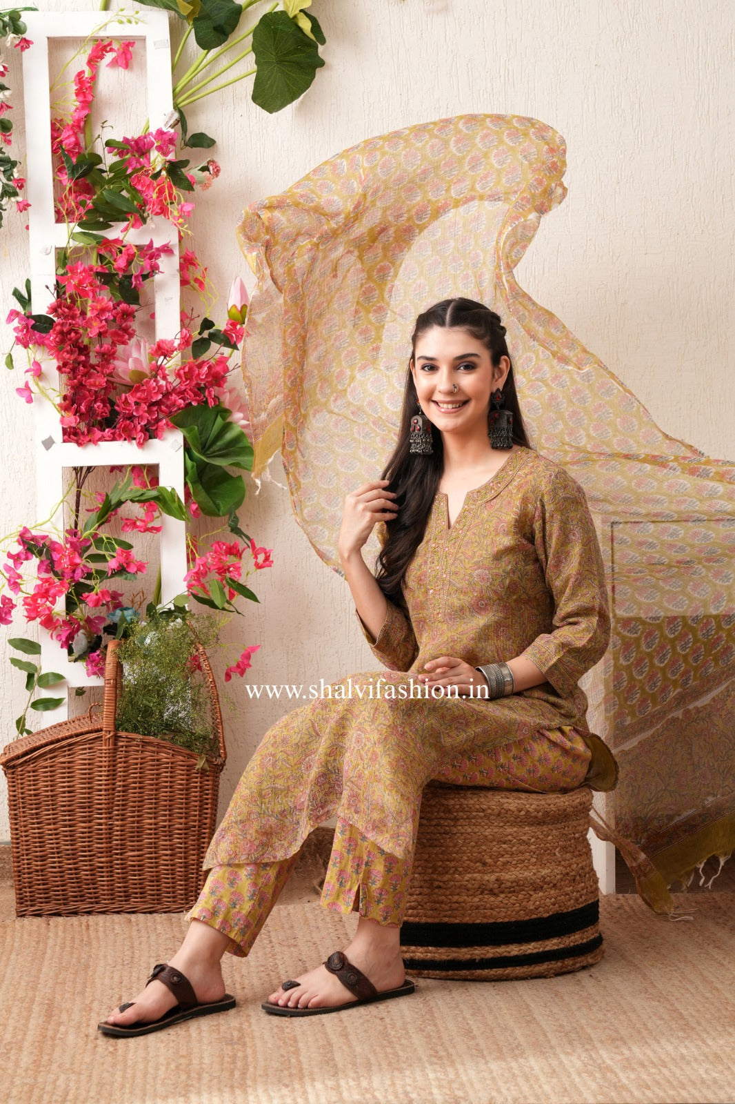Shop sanganeri print kota doria stitched suits (CSS400)